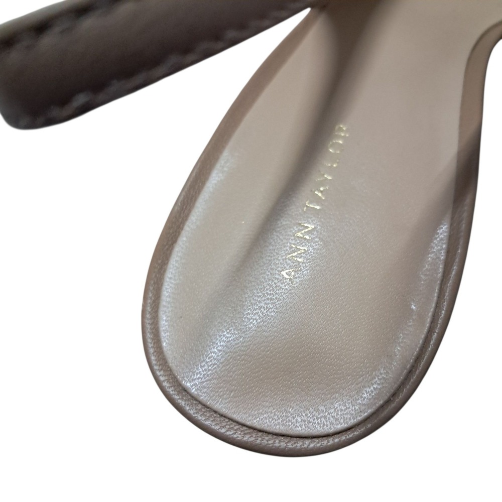 Ann Taylor Slingback Heels Shoes Women's 7.5 Tan Block Heel Classic Leather Work - Picture 10 of 12